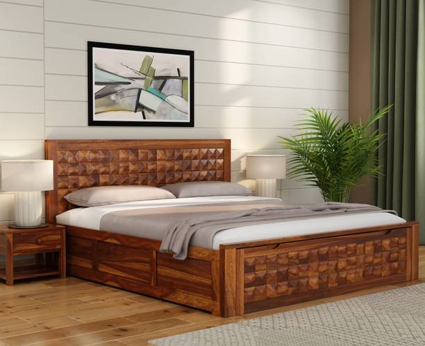 PlusOne Diamond HQ Solid Wood King Drawer, Box Bed
