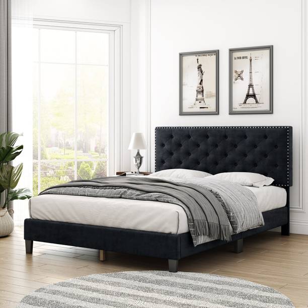 Prajapati arts Upholstered King Size Bed Without Mattress For Bedroom/ Kids Room / Hotel | Engineered Wood King Bed