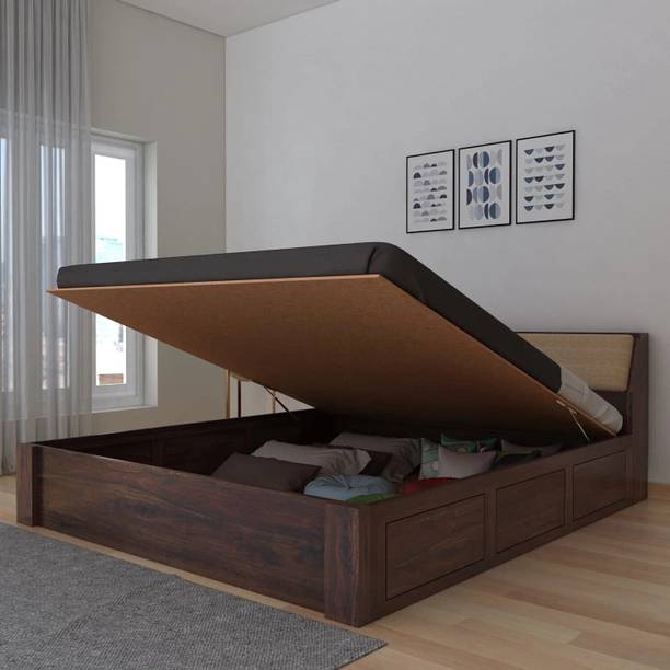 Ganpati Arts Sheesham Wood Mayor Bed/Wooden Cot/Palaung With Hydraulic Storage For Home Solid Wood King Hydraulic Bed