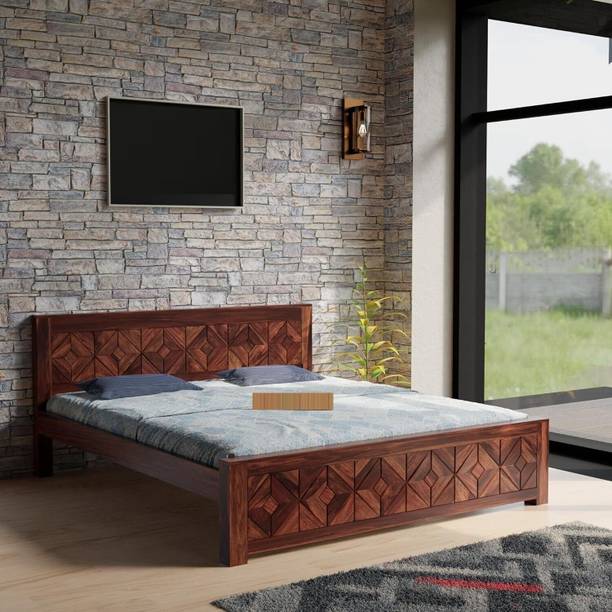 The Lovaly Creation Solid Sheesham Wood Cot ,Cot For Home,Living Room ,Bedroom Solid Wood King Bed, 205.74 cm x 187.96 cm (6.75 ft x 6.17 ft)