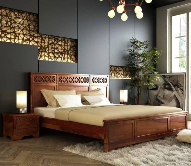 mewar furniture Furniture Sheesham Wood Queen Size Bed For Bedroom | Solid Wood Queen Bed