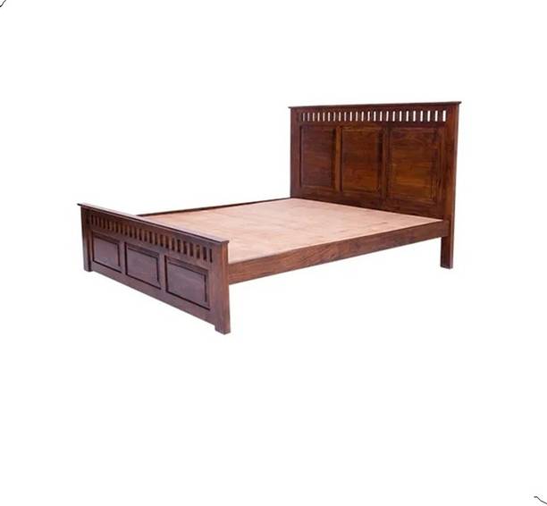 KATHGODAM FURNISHERS Elina Acacia Solid Wood Queen Bed