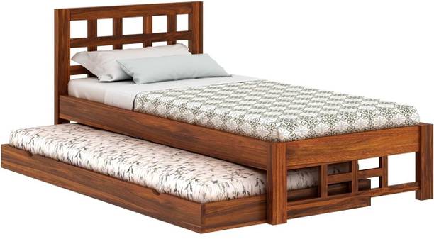 DECORWOOD Solid Wood Sheesham Wood Bed For Living Room Solid Wood Double Bed