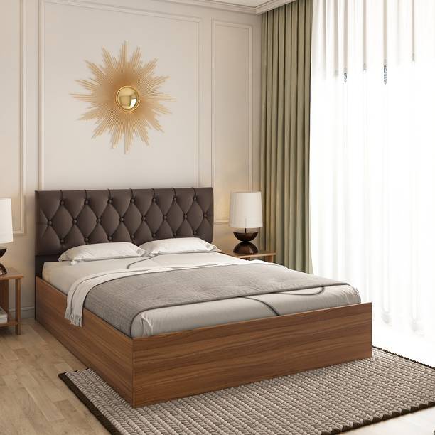 A GLOBIA CREATIONS Comet Engineered Wood Queen Box Bed