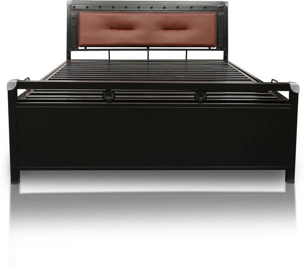 Vibrant Interior Daisy Black (6x4) Metal Double Hydraulic Bed
