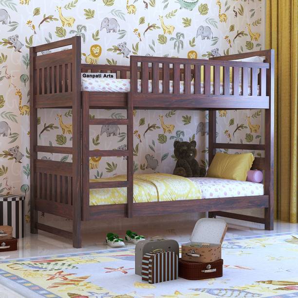 Ganpati Arts Sheesham Wood Swift Bunk Bed Without Storage For Kids/Kids room Solid Wood Single Bed, 99.06 cm x 208.28 cm (3.25 ft x 6.83 ft)