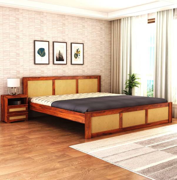 GOKUL ARTS Double Solid Sheesham Wood Bed for Bedroom | Bed Without Storage| King Size Bed Solid Wood Double Bed