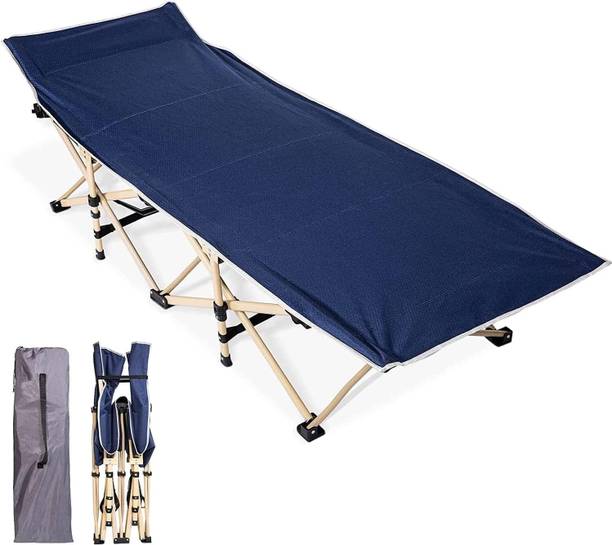 BHAJANSHREE Portable Folding Camping Cot Bed with Carry Bag Metal Single Box Bed