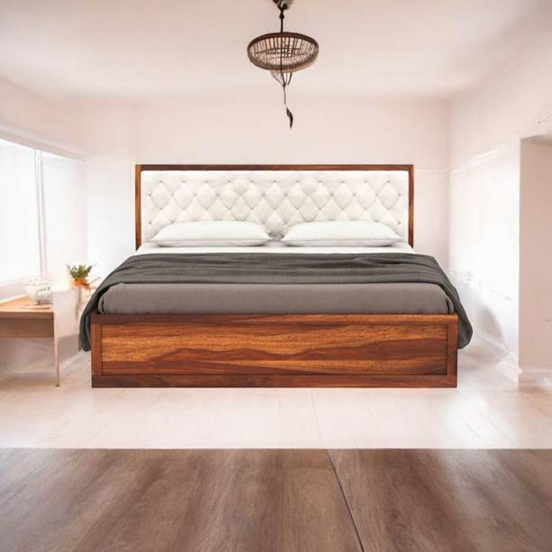 Harnest Solid Sheesham Wood Queen Size Bed with Storage Engineered Wood Single Bed