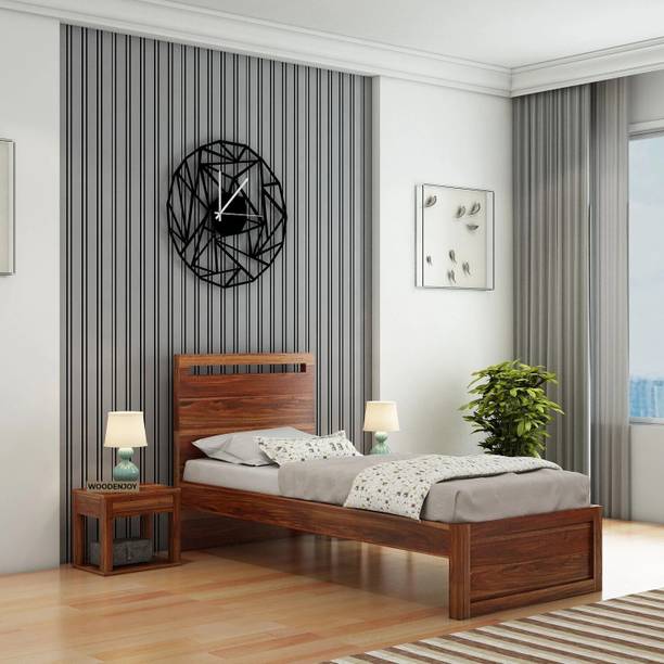 WOODENJOY Sheesham Wood Single Bed/Wooden Single Cot/Wooden Single Bed Without Storage Solid Wood Single Bed