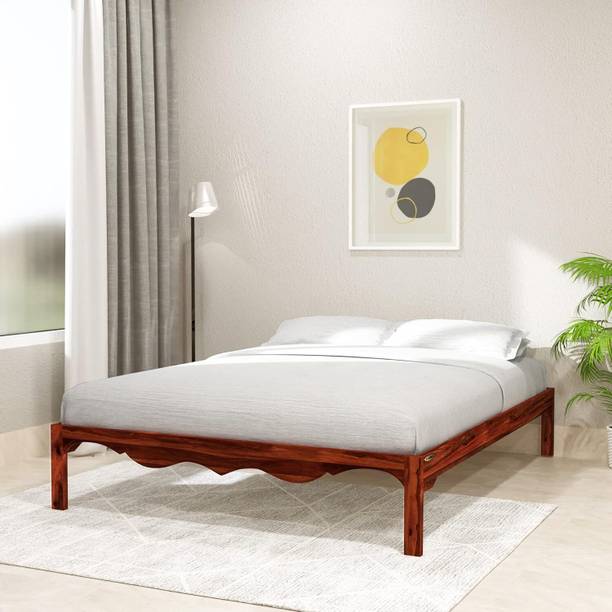 Rajgharana Sheesham Wood Mehraab Single Bed Without Storage for Home Solid Wood Queen Bed