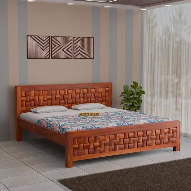 Flipkart Perfect Homes WOODEN KING SIZE BED WITHOUT STORAGE Solid Wood King Bed, 208 cm x 190.5 cm (6.82 ft x 6.25 ft)