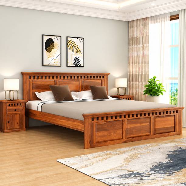 Flipkart Perfect Homes WOODEN KING SIZE BED WITHOUT STORAGE Solid Wood King Bed, 208 cm x 190.5 cm (6.82 ft x 6.25 ft)