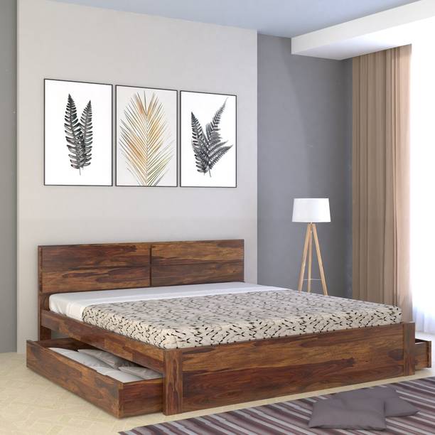 Vintage Home Simplicty Pure Sheesham ( Rosewood ) Jodhpur Furniture Solid Wood King Drawer Bed