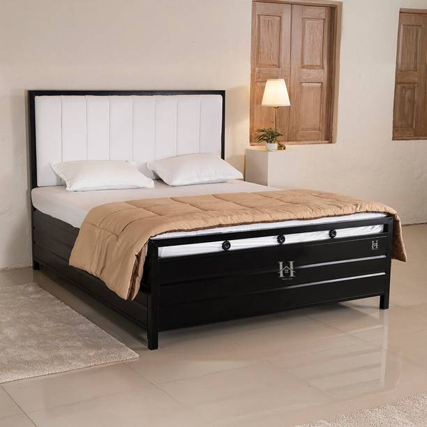 HomeHub Furniture Setlin ( 6X5 ) Queen Bed with Stroage Metal Queen Box, Hydraulic Bed