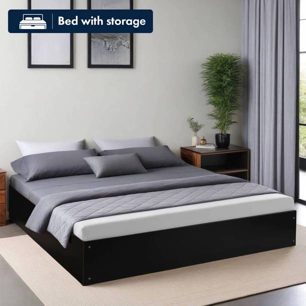 Mintwud From Pepperfry Maya Queen Size Bed With Box Storage Engineered Wood Queen Box Bed, 186 cm x 156 cm (6.1 ft x 5.12 ft)