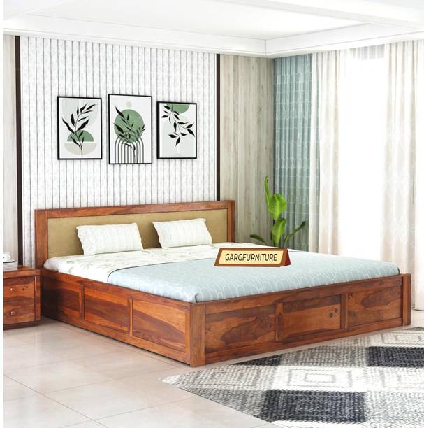 GARGHANDICRAFTS Sheesham Wood Bed/Cot Bed/Palang For Bed Room/Home/Hotel Solid Wood Queen Box Bed