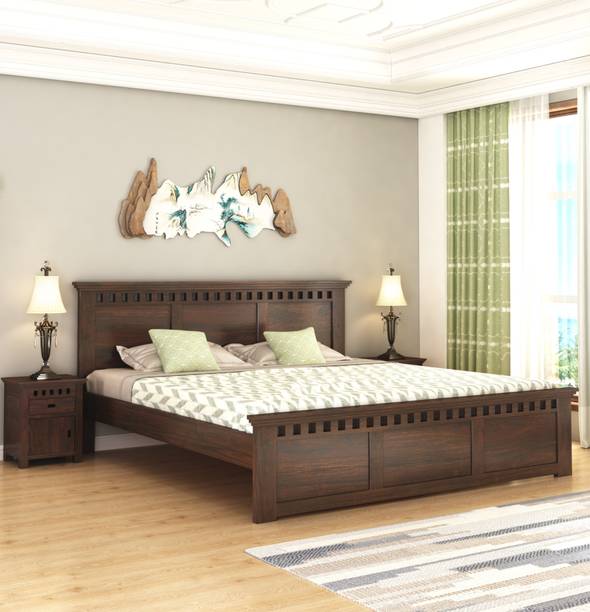 SUNCROWN Modora Sheesham |Palang|Cot without Storage for Bedroom|Hotel|Living Room Solid Wood King Bed, 210.82 cm x 198.12 cm (6.92 ft x 6.5 ft)