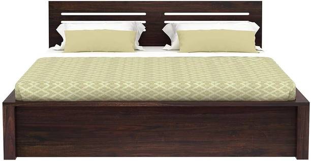 WOODENJOY Sheesham Wood Queen Bed/Wooden Bed With Hydraulic Storage/Wooden Palaung Solid Wood Queen Hydraulic Bed
