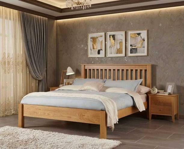 Timeless Designs Connor Wooden Bed Solid Wood King Bed, 215 cm x 163 cm (7.05 ft x 5.35 ft)