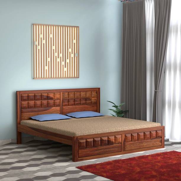 GF Furniture Solid Wood Bed / Wooden Cot for Bedroom Solid Wood Queen Bed