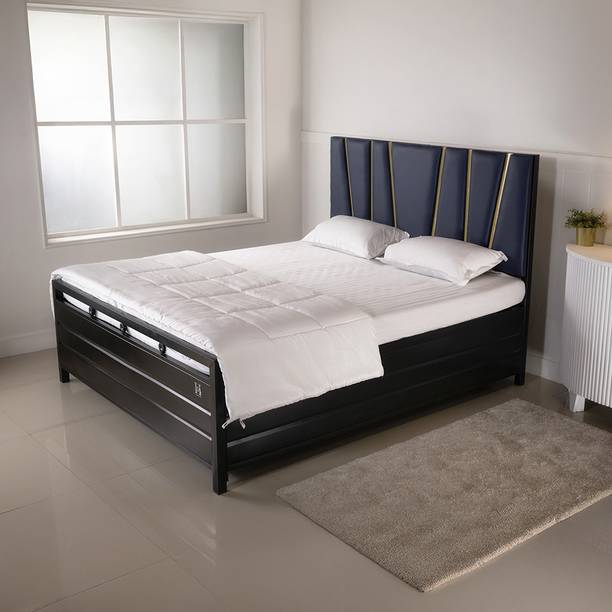 HomeHub Furniture Blucy ( 6X4 ) Single Size Metal Bed with Storage Metal Single Box, Hydraulic Bed