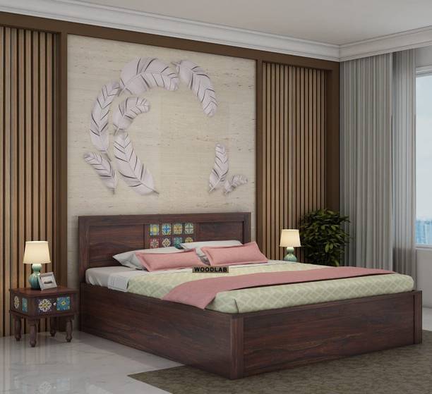 WoodLab Solid Wood Queen Box Bed, 208 cm x 157 cm (6.82 ft x 5.15 ft)