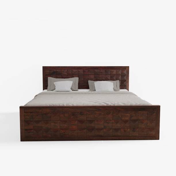 WOODENJOY Sheesham Wood King Bed With Drawers Storage/Wooden Bed With Storage For Home Solid Wood King Drawer Bed