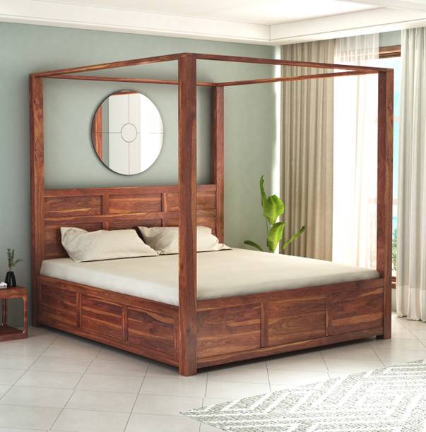 Suncrown Furniture Eleganza Sheesham |Palang|Cot with Storage for Bedroom|Hotel|Living Room Solid Wood King Box Bed, 198.12 cm x 182.88 cm (6.5 ft x 6.0 ft)