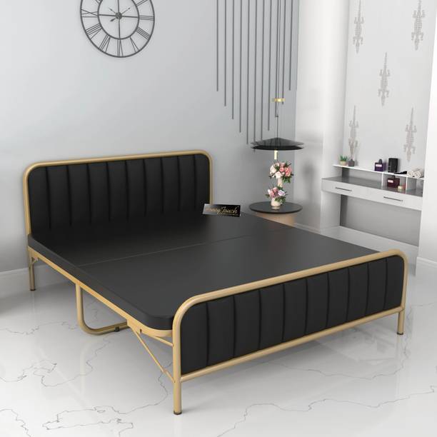 HoneyTouch Boston Double Size Bed | Folding Style No Assembly Required | 4ft x 6.25ft Metal Double Bed
