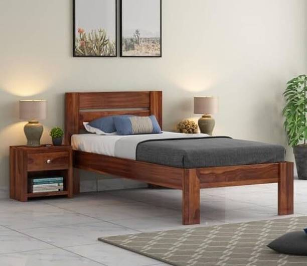 Mamata Wood Decor Solid Sheesham Wood Queen Size Bed for Bedroom | Cot for Hotel & Living room Solid Wood Single Bed, 96.5 cm x 188 cm (3.17 ft x 6.17 ft)