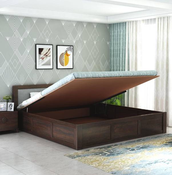 SAVITRIDECOR sheesham wood hydraulic storage bed queen size premium wood bed for living room Solid Wood Queen Hydraulic Bed