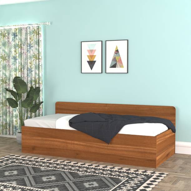 NITRAA furniture RUTHRAA Engineered Wood Single Box Bed