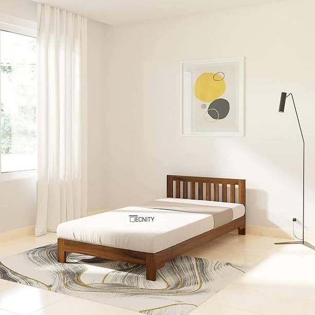 Flipkart Perfect Homes WOODEN SINGLE BED Solid Wood Single Bed, 187 cm x 97 cm (6.14 ft x 3.18 ft)