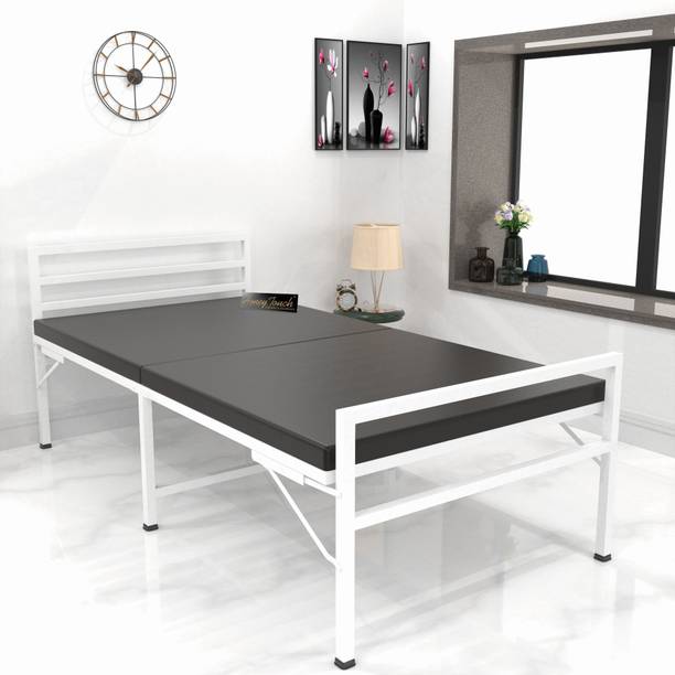 HoneyTouch Folding Bed With Mattress | 3 Year Warranty | Double Layer Foam | Metal Single Bed