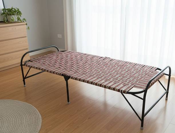 TimberNest Premium Folding Single Bed (Camp Cot) – 6x3 Ft | Khatiya Niwar Bed (Camp Khat) Metal Single Bed