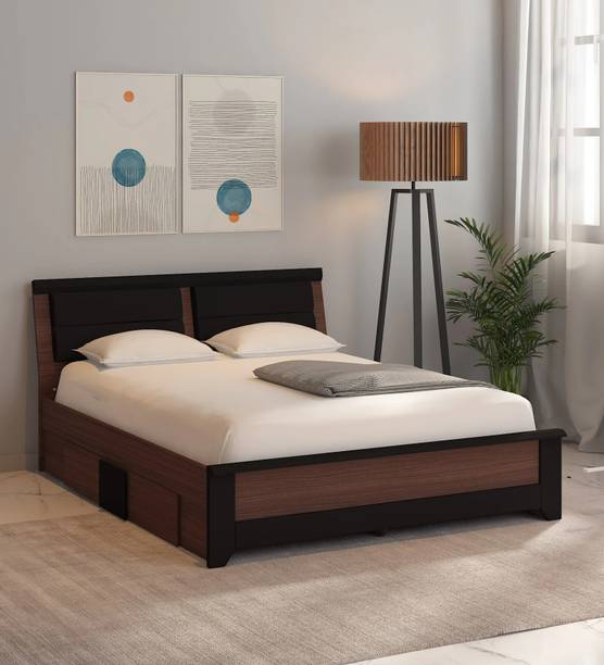 Mintwud From Pepperfry Ryouta Upholstered King Bed with Drawer Storage For Bedroom/Home Engineered Wood King Drawer Bed