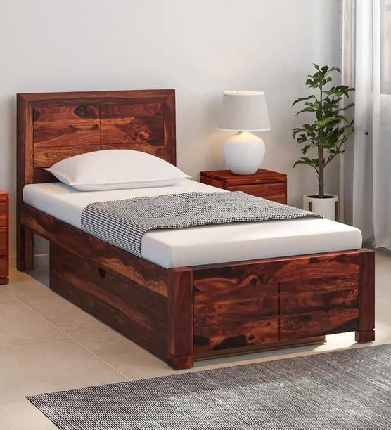 Ferrovilla Solid Wood Single Drawer Bed, 198.12 cm x 91.44 cm (6.5 ft x 3.0 ft)