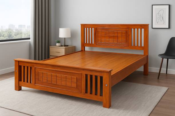 HOME DREAMS Kerala Mahogany Wood l Nilambur Furniture I Queen Size Bed Solid Wood Queen Bed