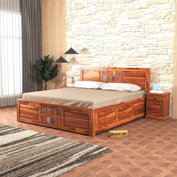 Divine Arts Solid Sheesham Wood King Size For Bedroom/ Hotel | Solid Wood King Box Bed Solid Wood King Box Bed