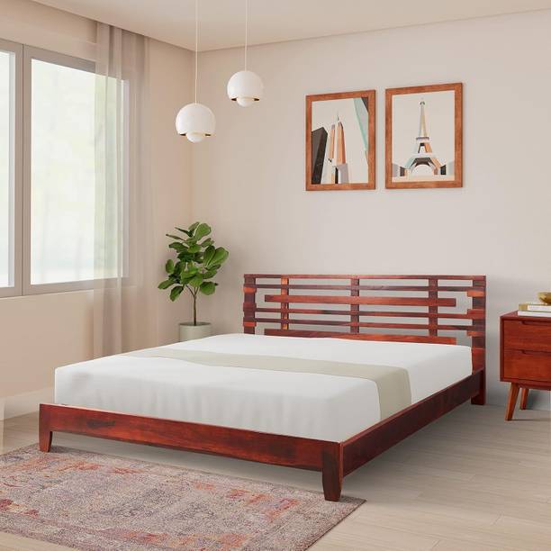 Rajgharana Sheesham Wood Contrabass Bed Without Storage For Bedroom/Home Solid Wood Queen Bed