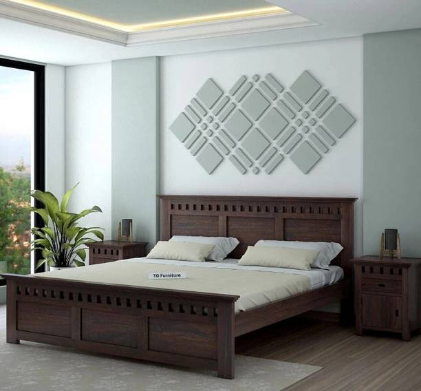 Ganpati Arts Sheesham Wood Armania Wooden Cot/Wooden Without Storage Bed For Bedroom/Hotel Solid Wood Queen Bed