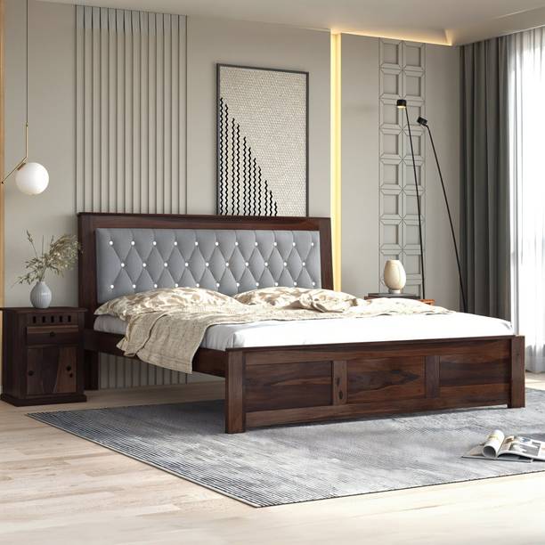 SONA ART & CRAFTS Zeus Sheesham Wood King Size Bed Without Storage Solid Wood King Bed, 205 cm x 187 cm (6.73 ft x 6.14 ft)