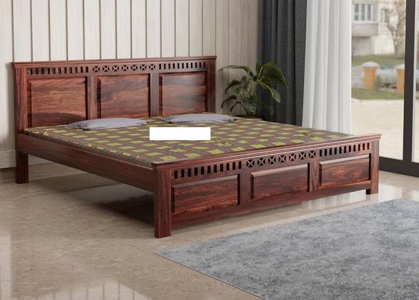 Gouravgenic Handicraft Solid Wood King Bed, 206 cm x 193 cm (6.76 ft x 6.33 ft)