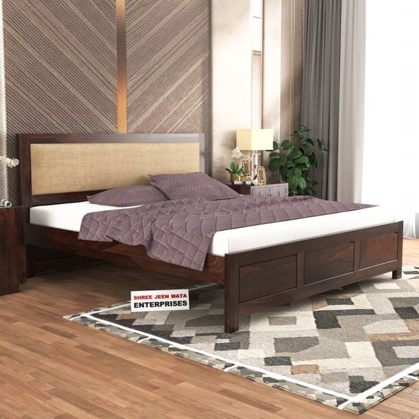 Vinod Furniture Solid Sheesham Wood Queen Size Bed Without Storage For Bed Room, Hotel. Solid Wood Queen Bed