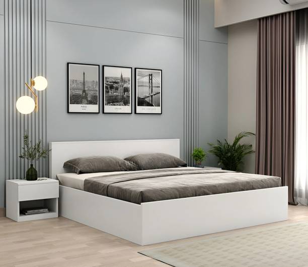 Floresta Wud Engineered Wood Queen Size Bed With Box Storage(Without Bedside Table) Engineered Wood Queen Box Bed