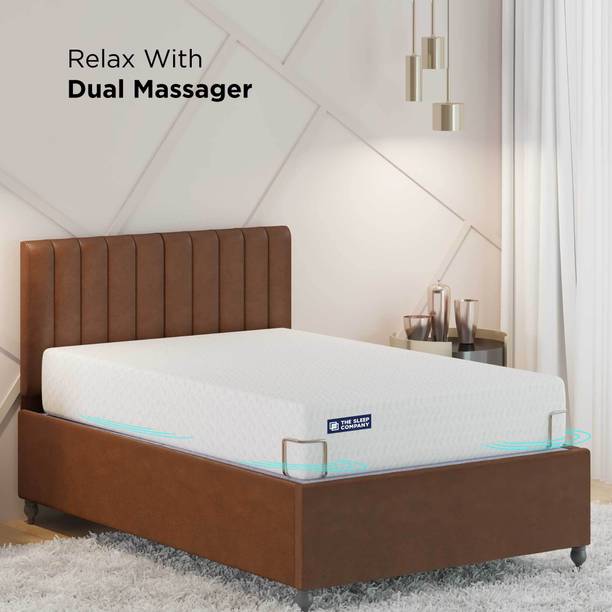 The Sleep Company Elev8 Smart Adjustable Bed Denver Leather Frame with Ortho 8 inch Metal Single Bed