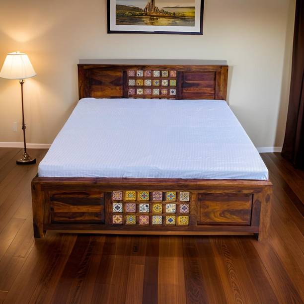 Banzara Arts Sheesham Woode King Bed for Bedroom/Hotel/LivingRoom With Headboard/Box Storage Solid Wood King Box Bed