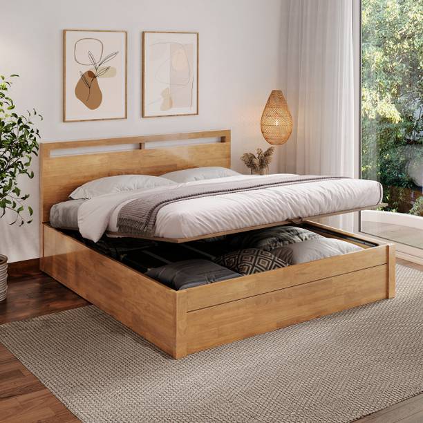 Wakefit Crucis Solid Wood King Hydraulic Bed