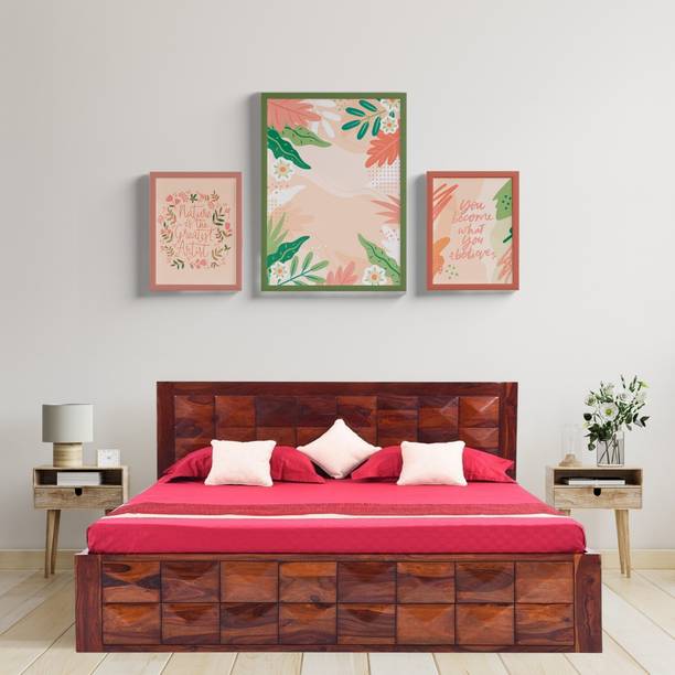 Meera Handicraft bed solid sheesham wood in queen size Delivery Condition - DIY(Do-It-Yourself)) Solid Wood Queen Bed